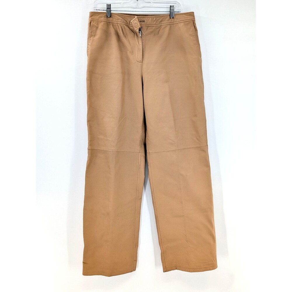 Project Piece Vintage Newport News Tan Leather Pants Missing Buttons Size 12